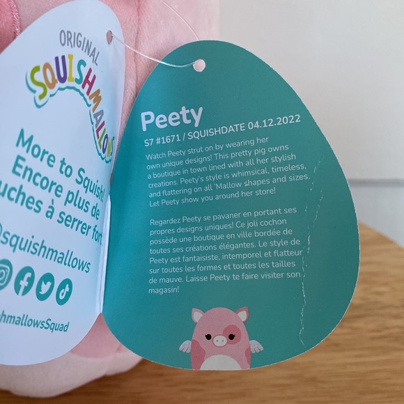 NWT Squishmallow Peety the Flying Pig 7” - Picture 4 of 5